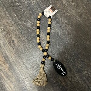 Hobby Lobby Fall Wood‎ Bead Garland Thankful Decor Farmhouse 18.75"